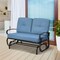 Costway 2-Person Outdoor Swing Glider Chair Bench Loveseat Cushioned Sofa Blue/Beige/Grey/Navy